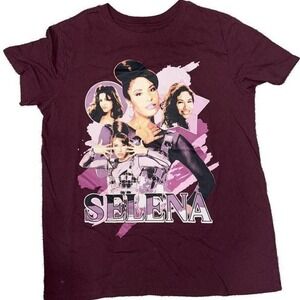 Selena Quintanilla‎ Collage Graphic T Shirt Burgundy Women's Tee